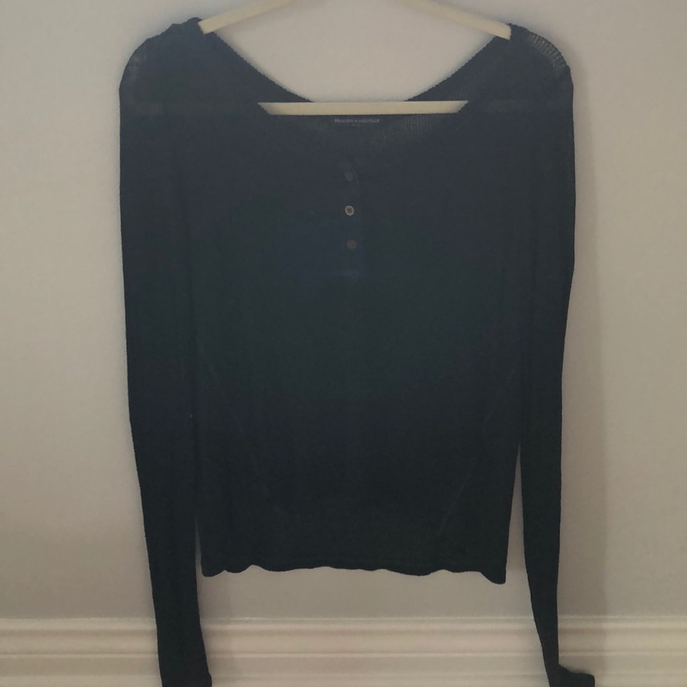 Brandy Melville black knit long sleeve top